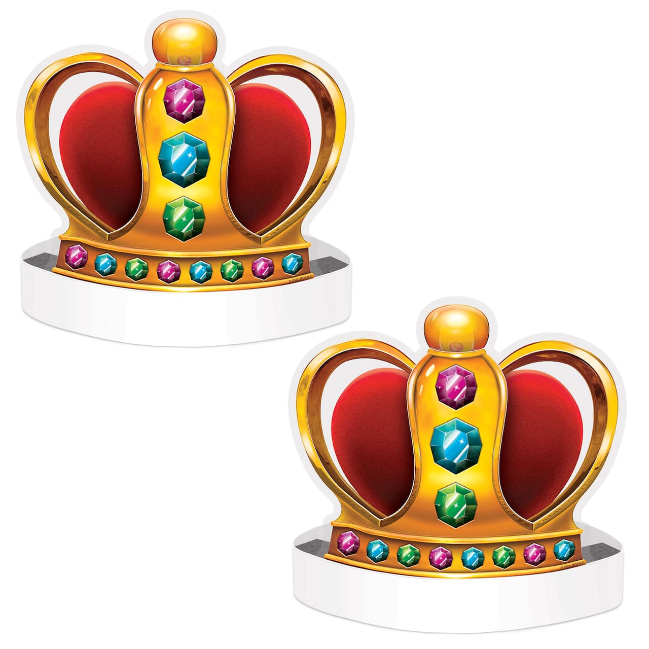 Beistle King or Queen Plastic Crown Headbands, 2ct.